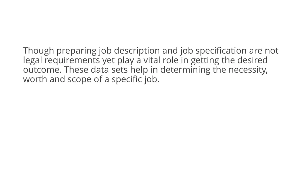 though preparing job description