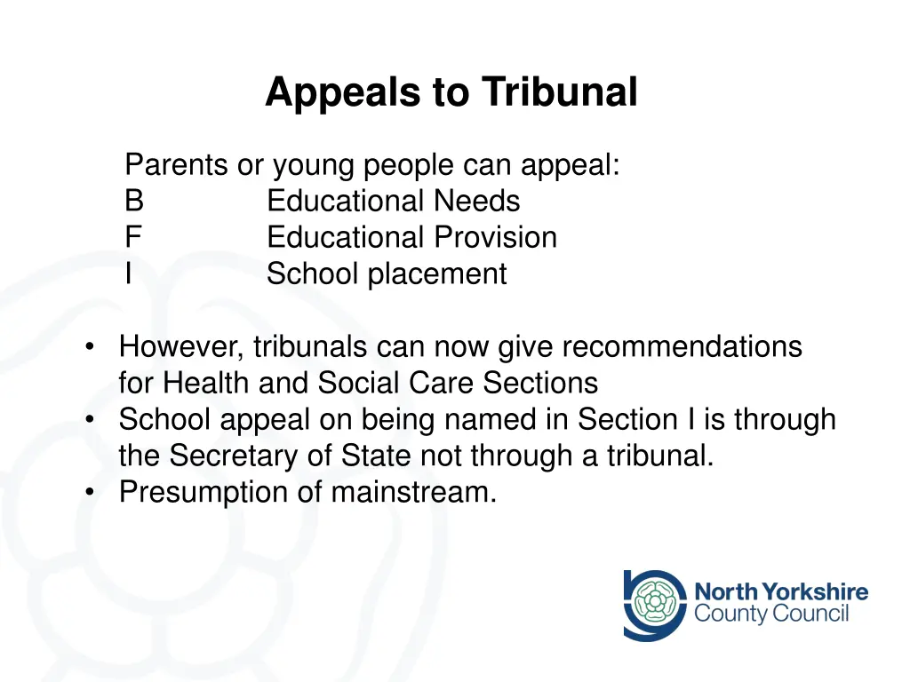 appeals to tribunal