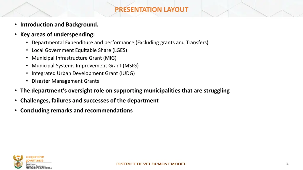 presentation layout