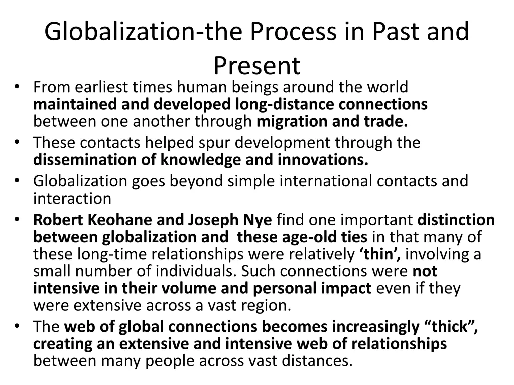 globalization the process in past and present