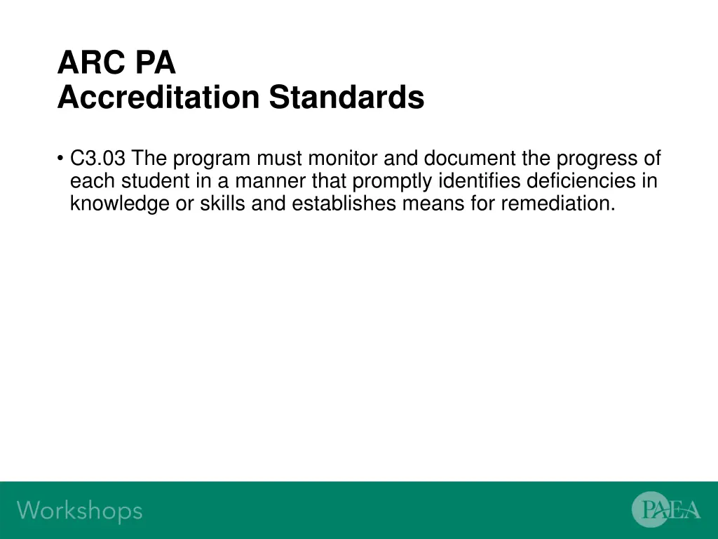 arc pa accreditation standards