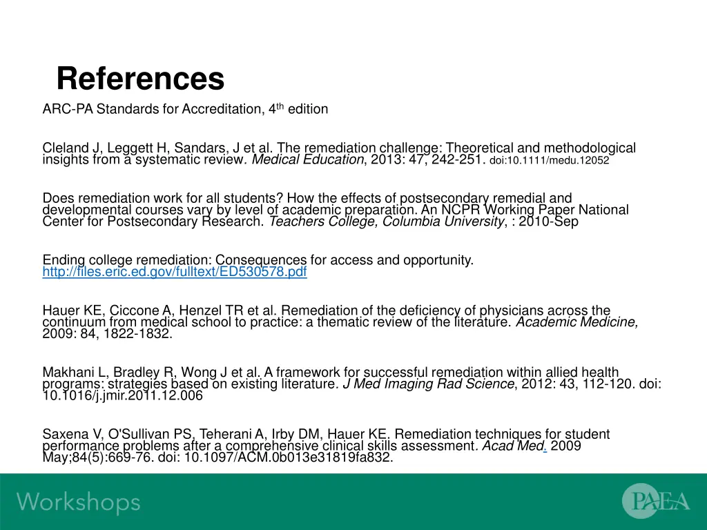 references arc pa standards for accreditation