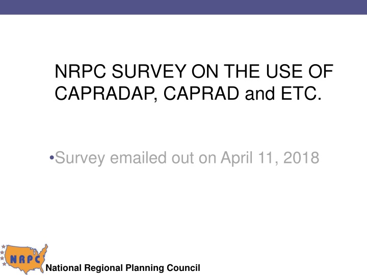 nrpc survey on the use of capradap caprad and etc