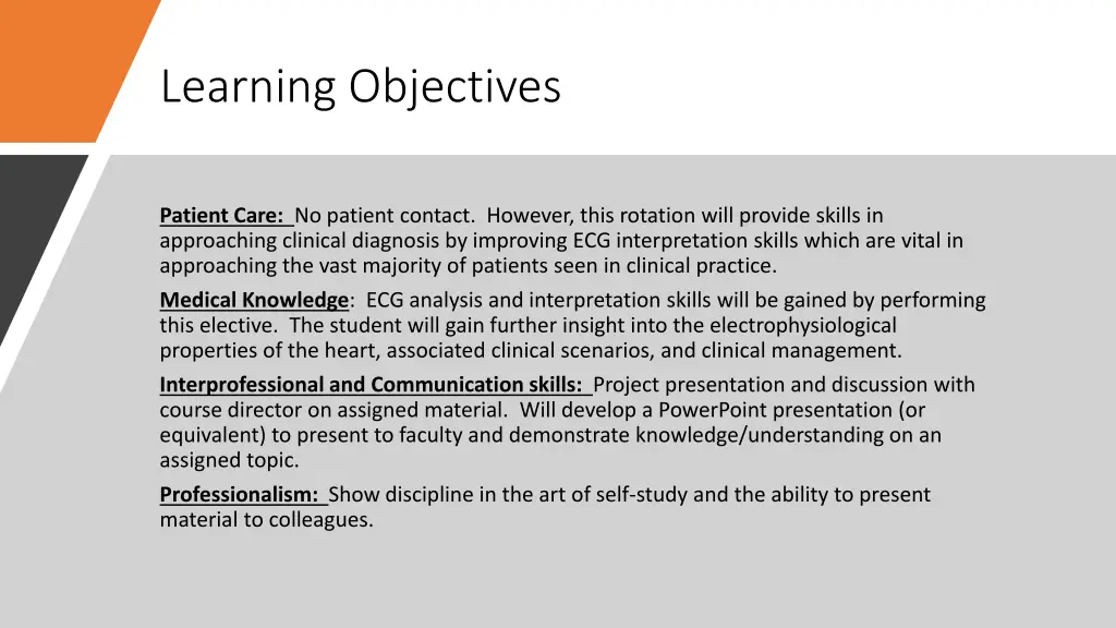 learning objectives