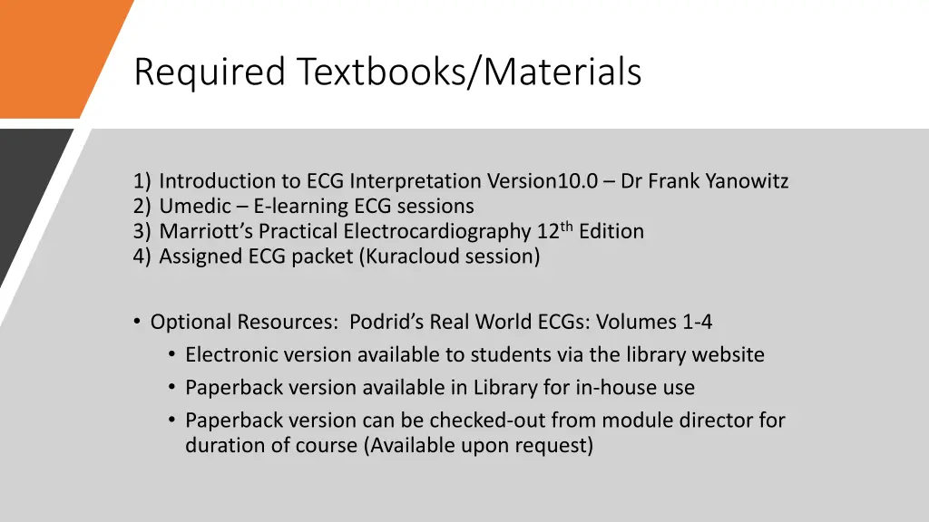 required textbooks materials