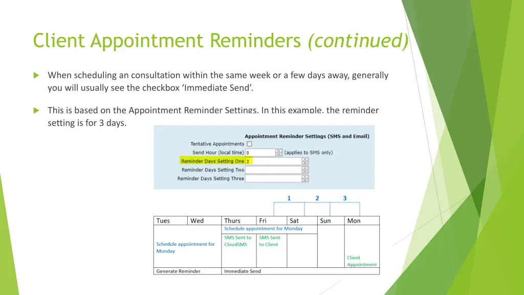 client appointment reminders continued 2