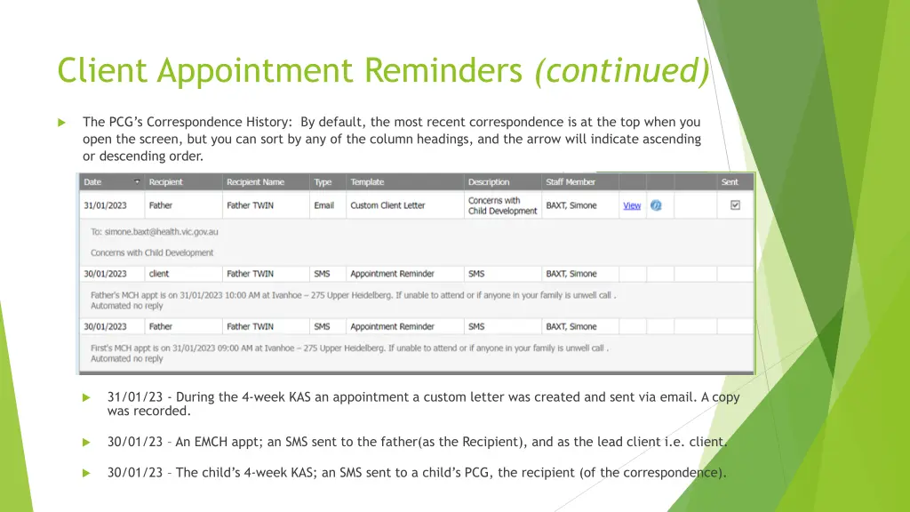 client appointment reminders continued 5