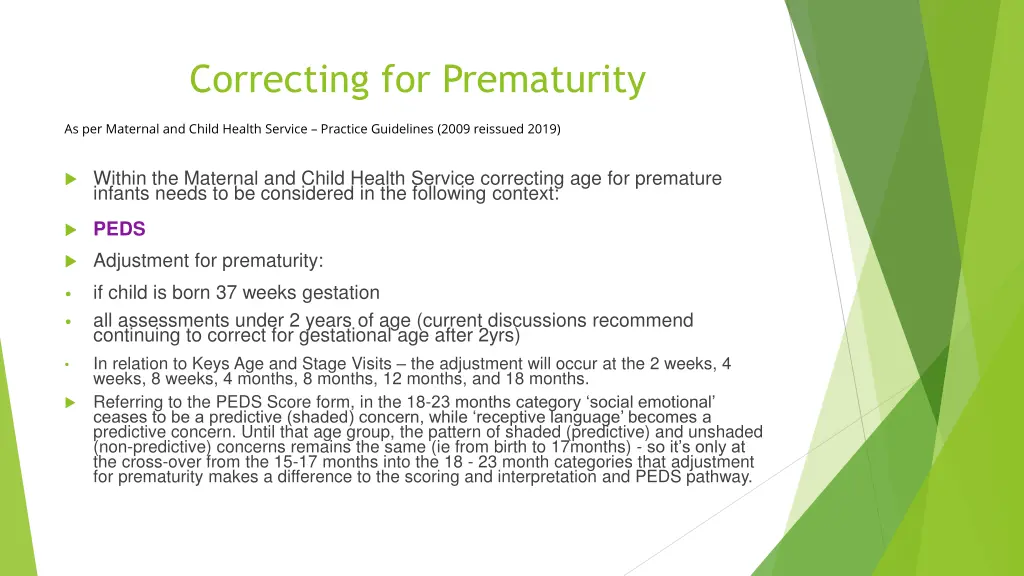 correcting for prematurity 3