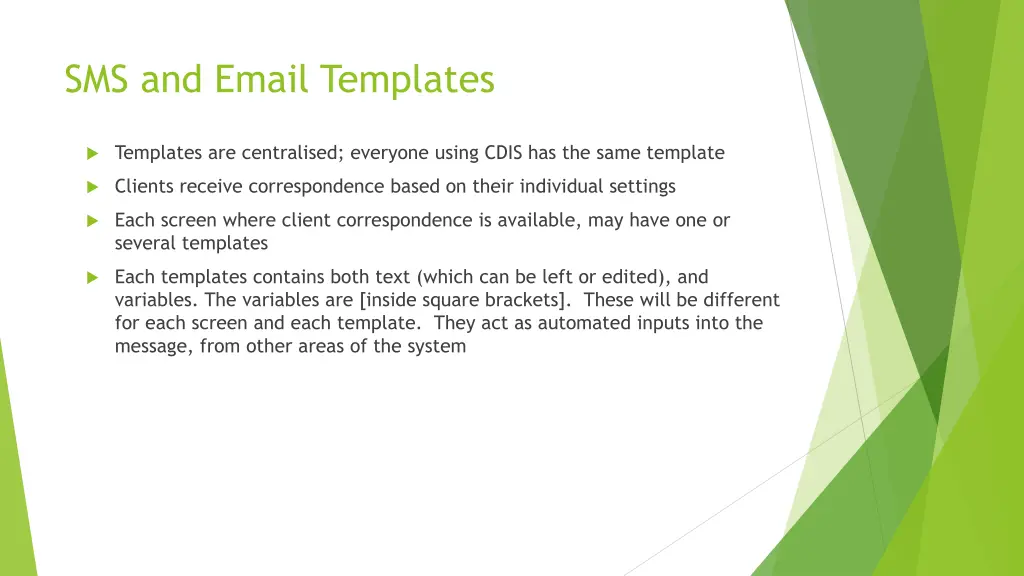 sms and email templates