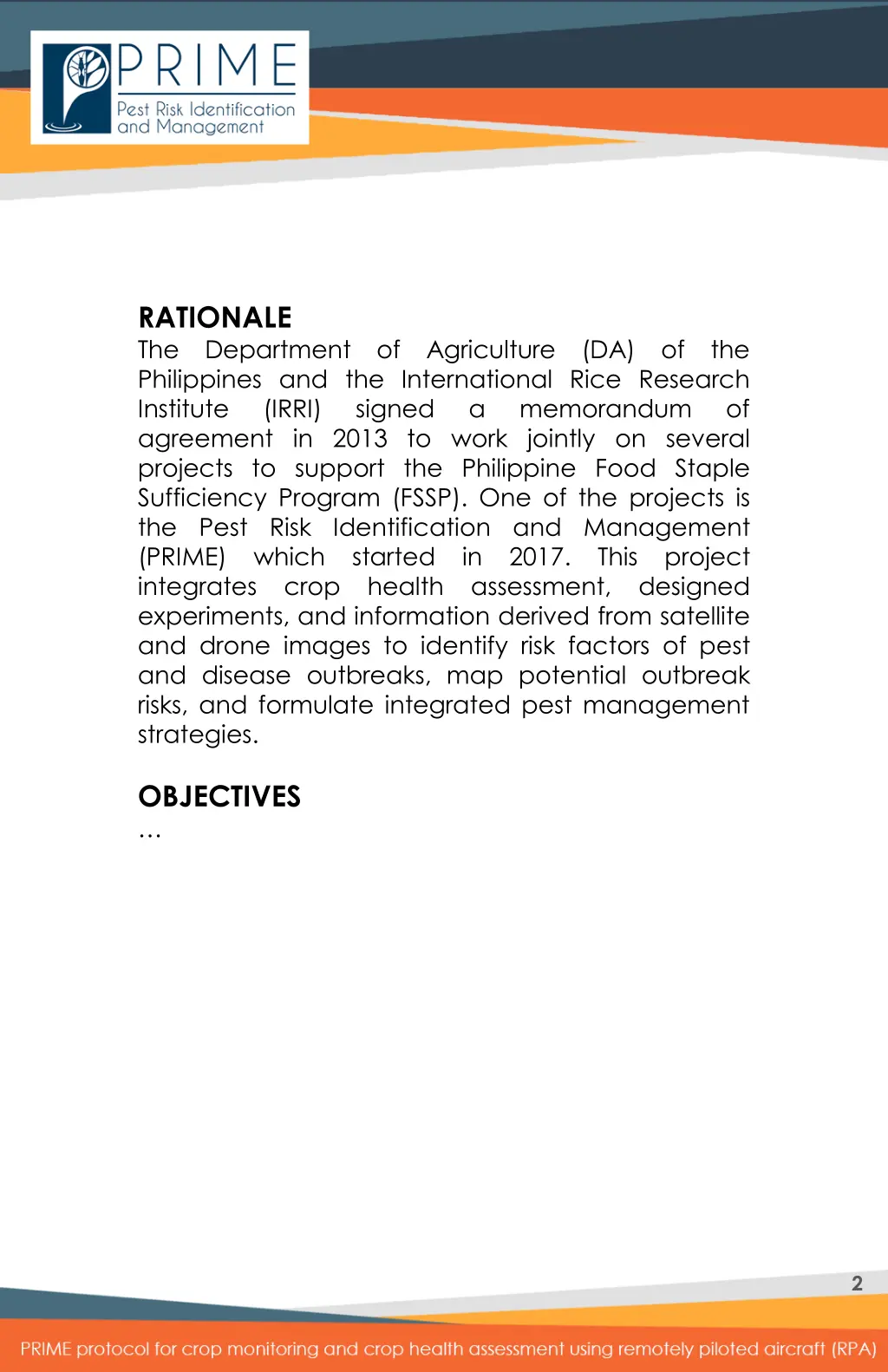 rationale the department of agriculture