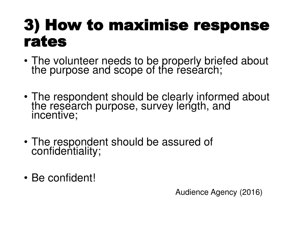 3 how to maximise response 3 how to maximise