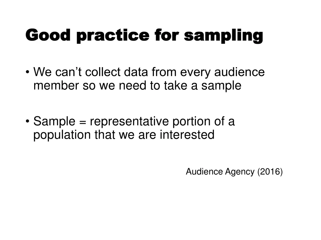 good practice for sampling good practice 1