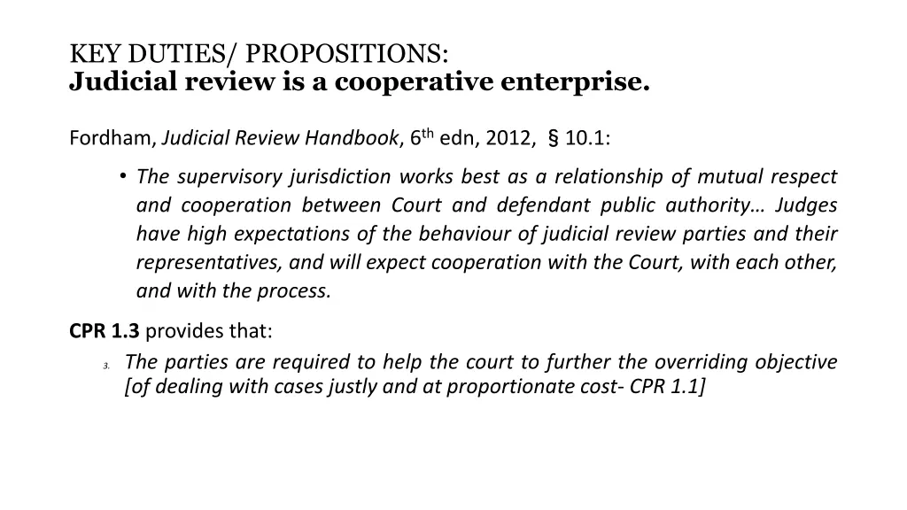 key duties propositions judicial review