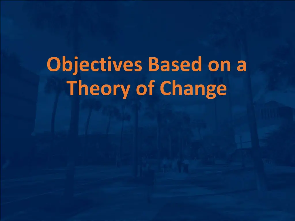 objectives based on a theory of change