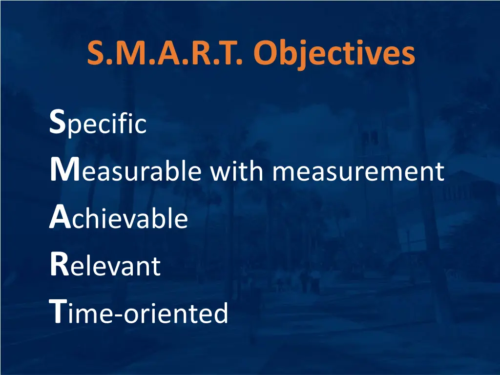 s m a r t objectives