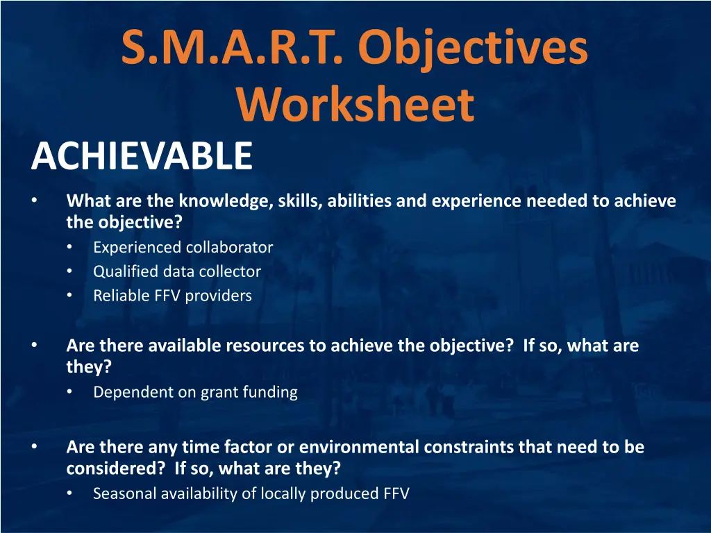 s m a r t objectives worksheet 2