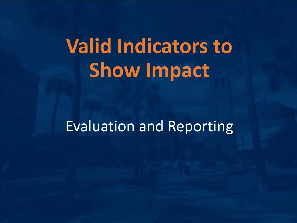 valid indicators to show impact