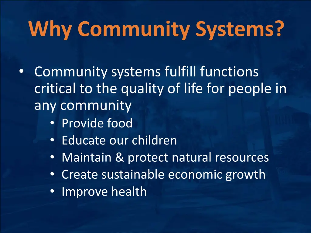 why community systems