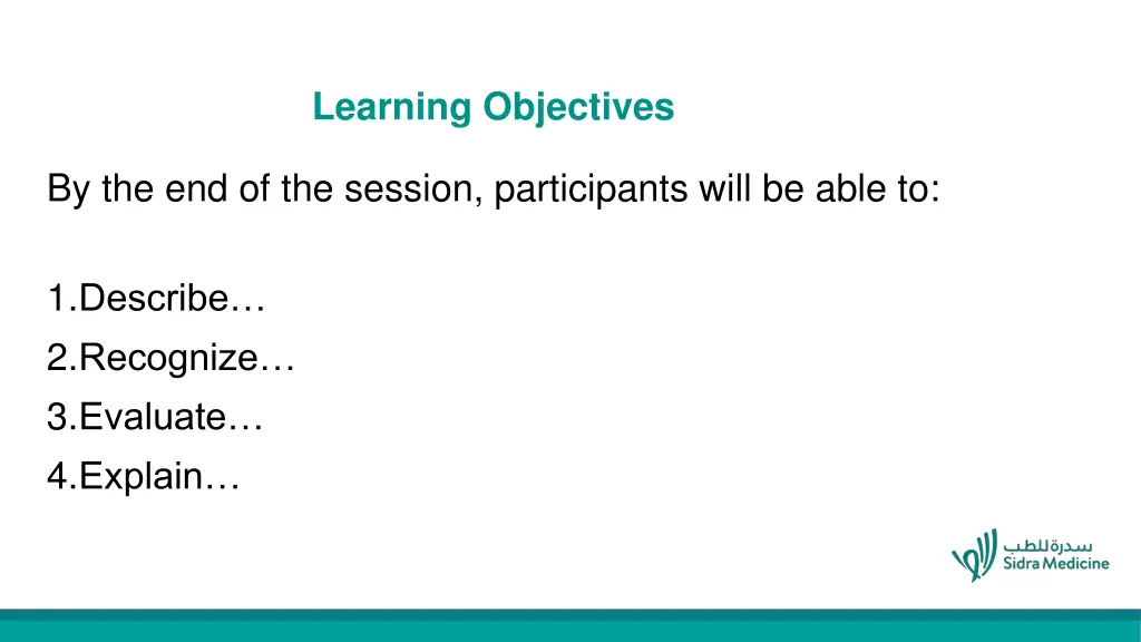 learning objectives