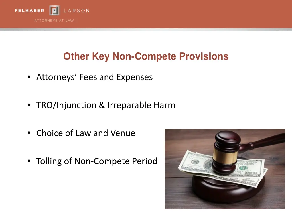 other key non compete provisions