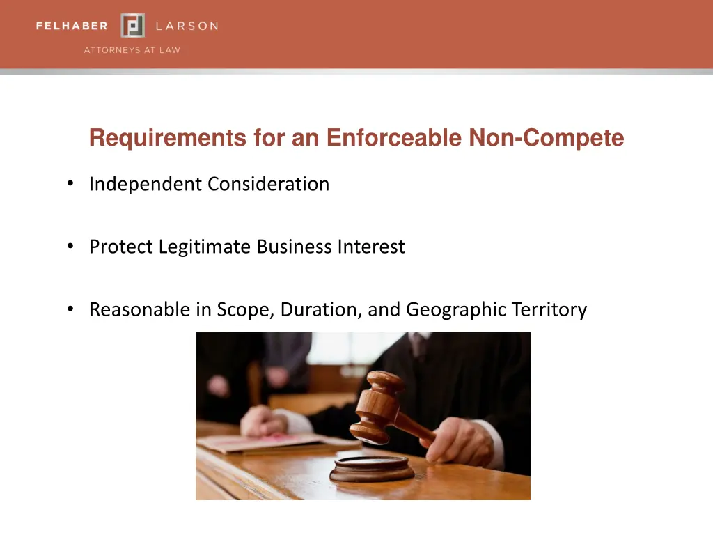 requirements for an enforceable non compete