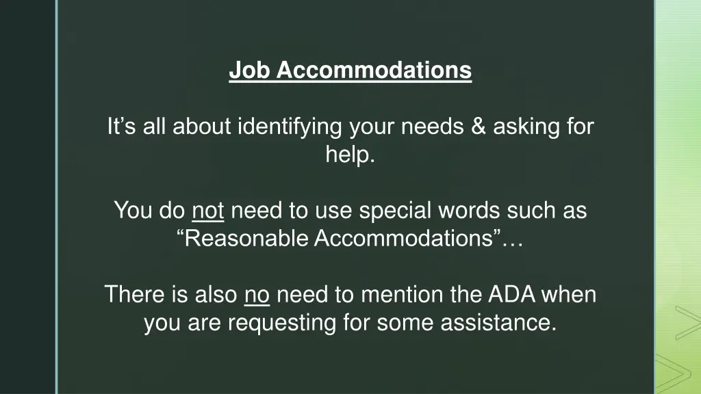 job accommodations