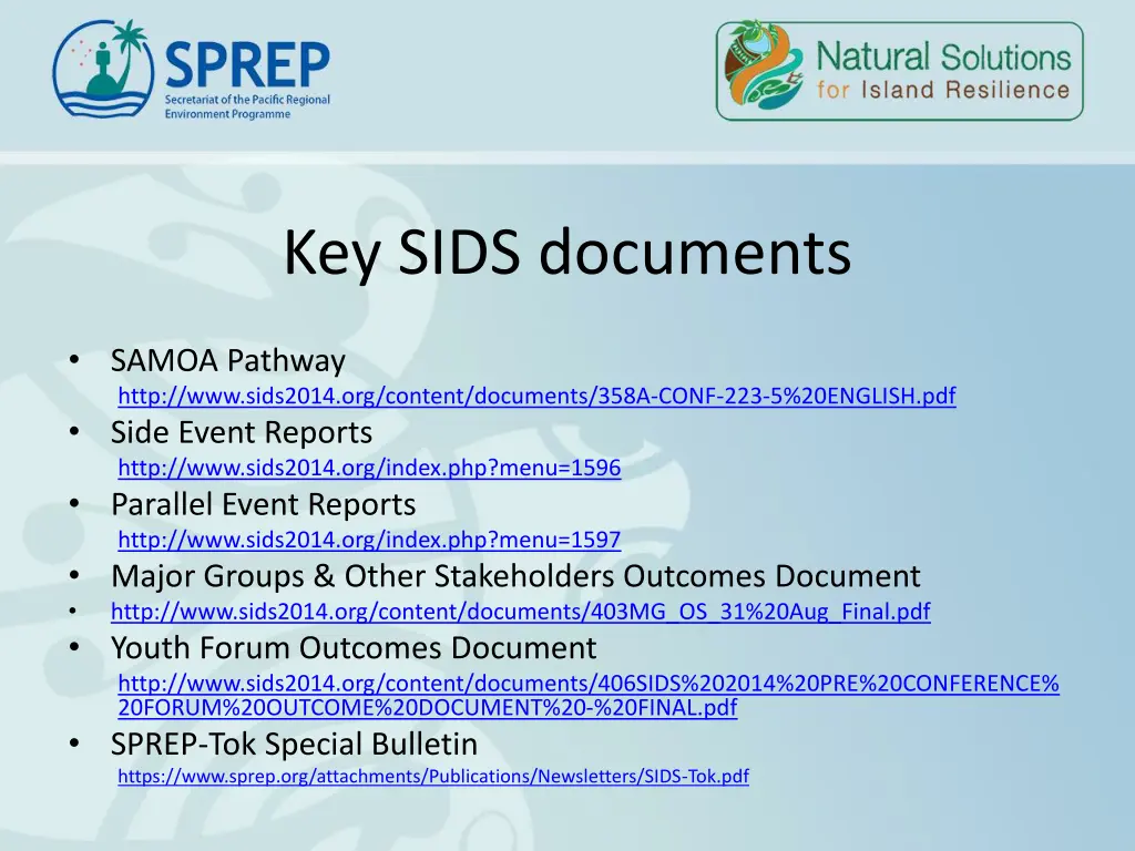 key sids documents