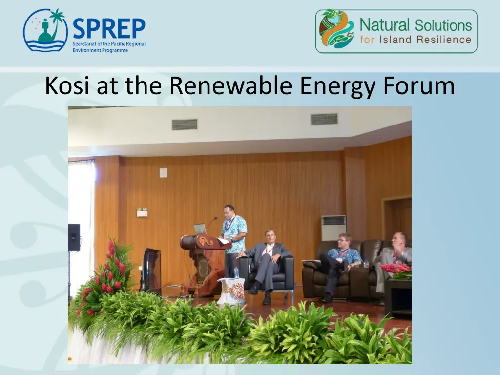 kosi at the renewable energy forum