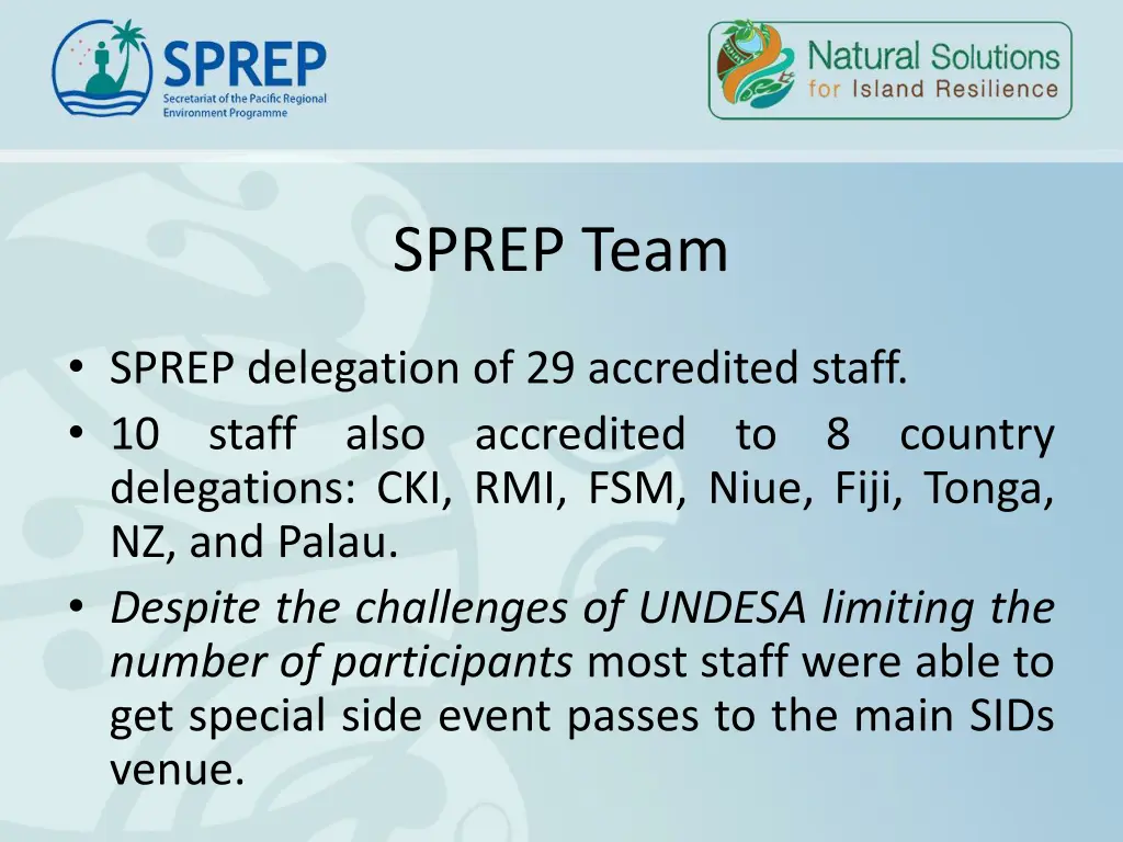 sprep team