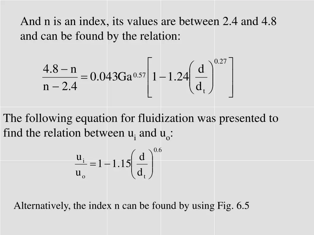 and n is an index its values are between