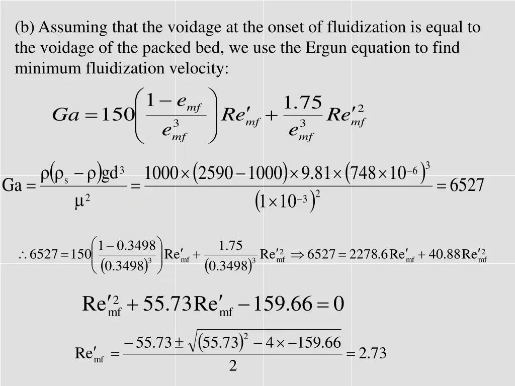 b assuming that the voidage at the onset