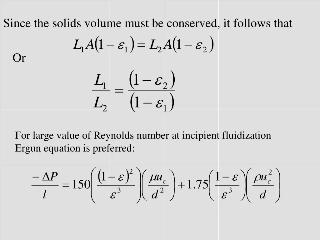 since the solids volume must be conserved