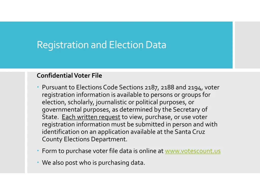 registration and election data