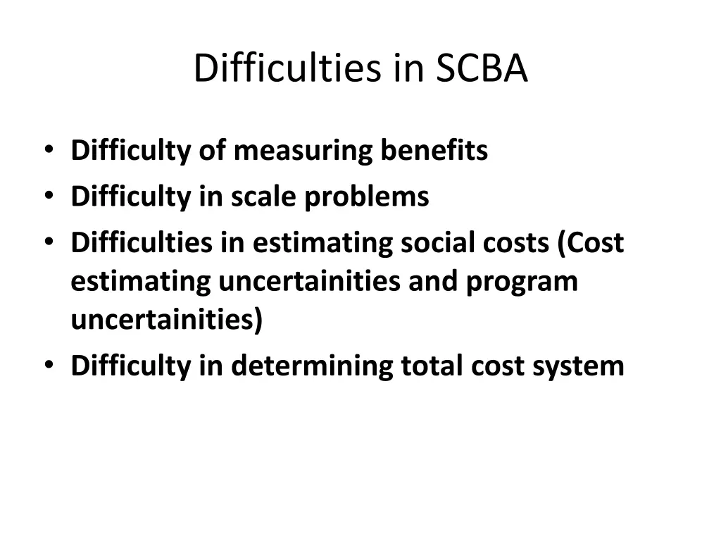 difficulties in scba