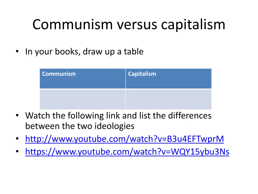 communism versus capitalism