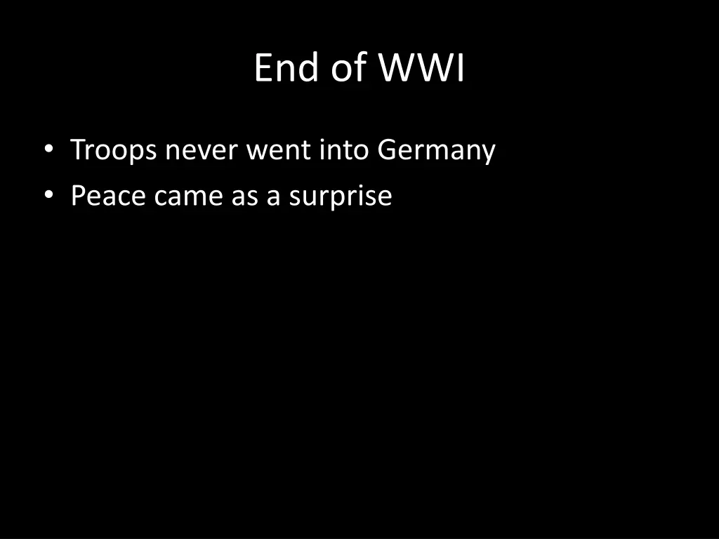 end of wwi 1