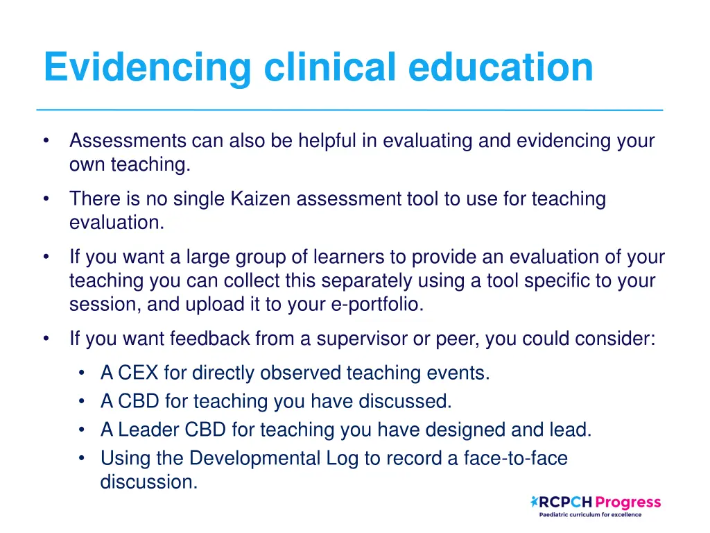 evidencing clinical education