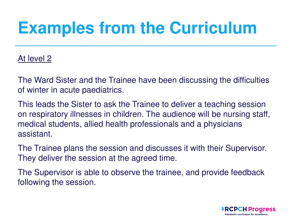 examples from the curriculum 1