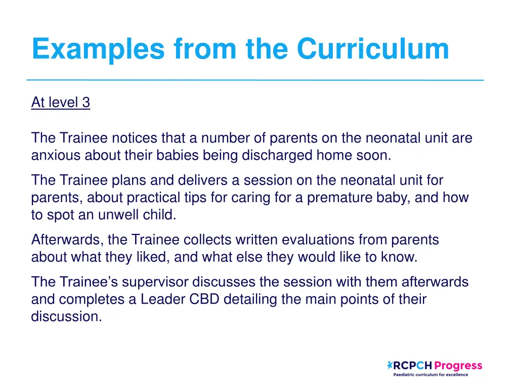 examples from the curriculum 2