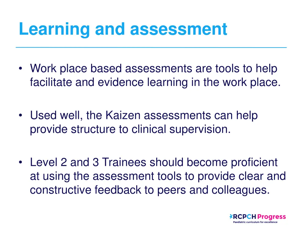 learning and assessment