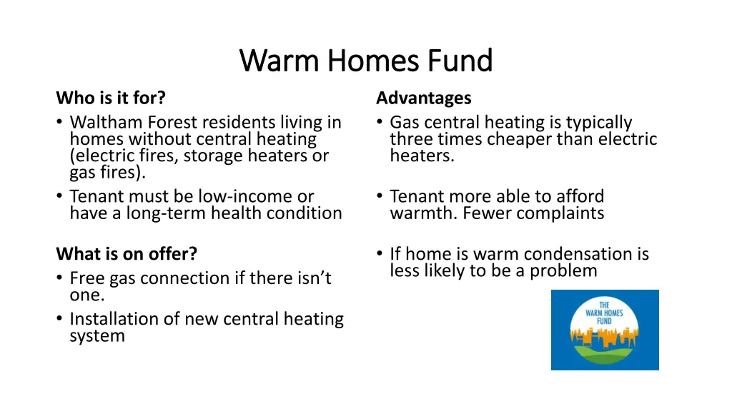 warm homes fund warm homes fund