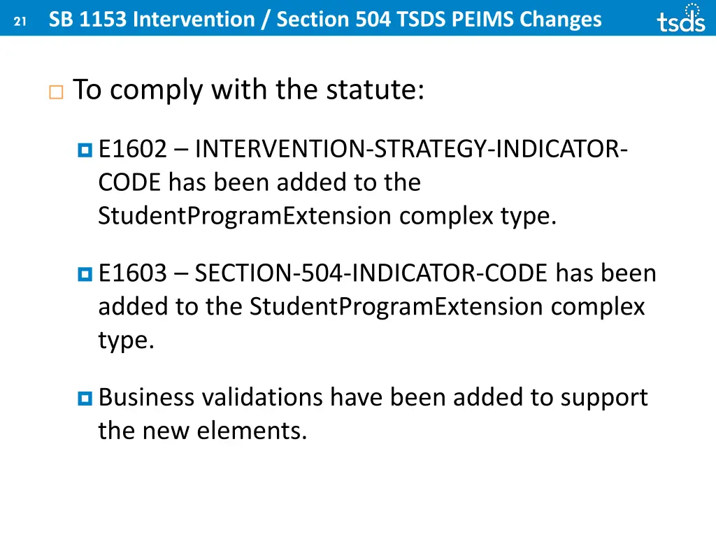 sb 1153 intervention section 504 tsds peims