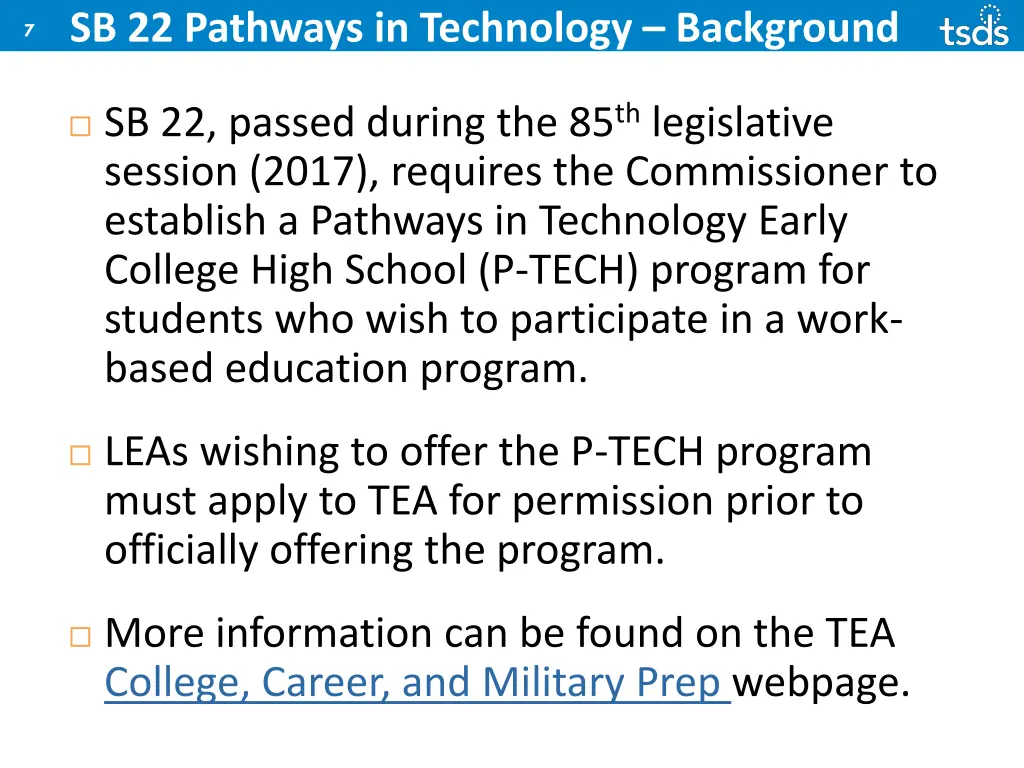 sb 22 pathways in technology background