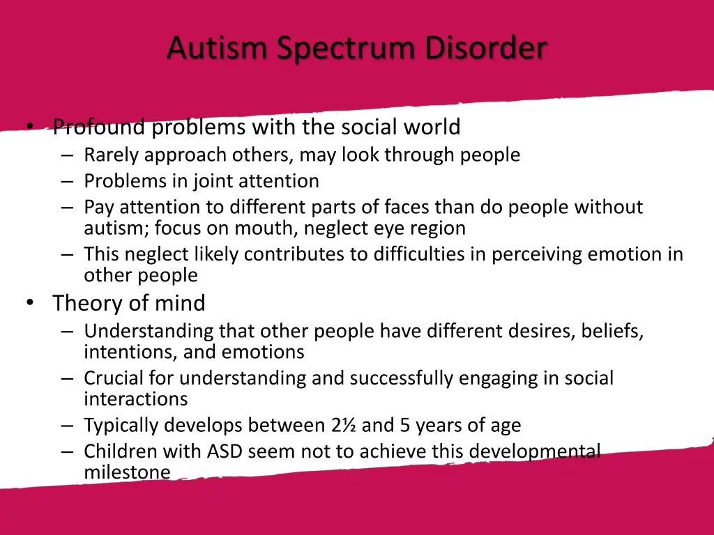 autism spectrum disorder 1