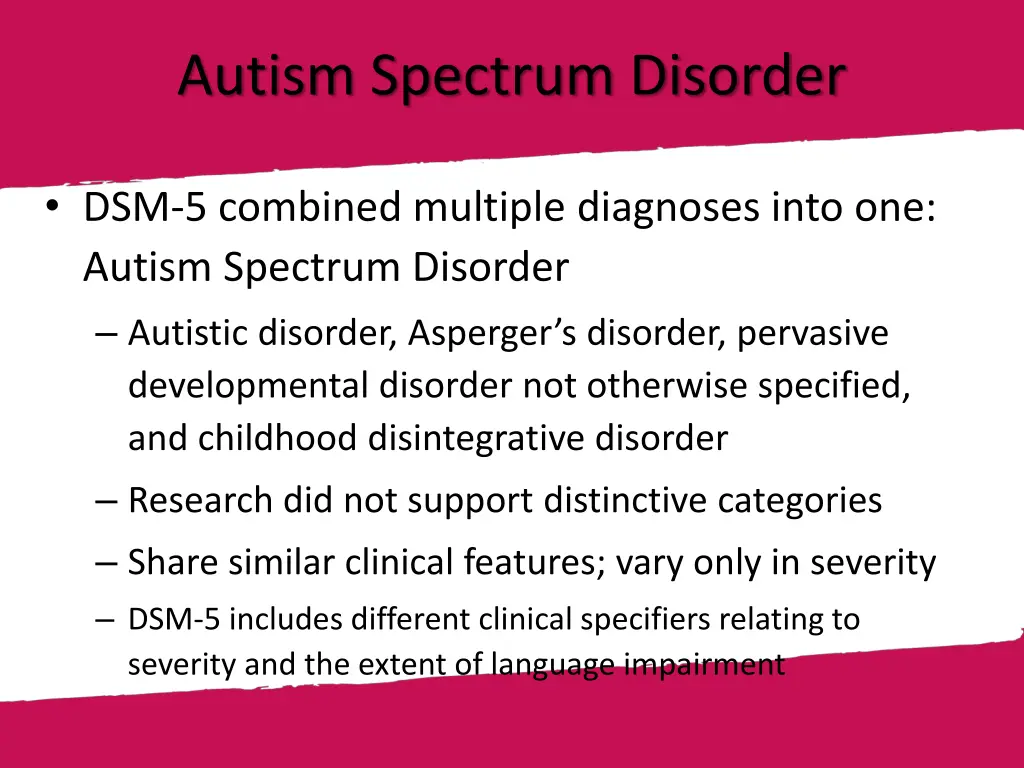 autism spectrum disorder