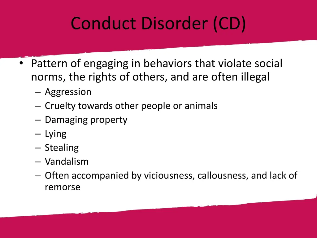 conduct disorder cd