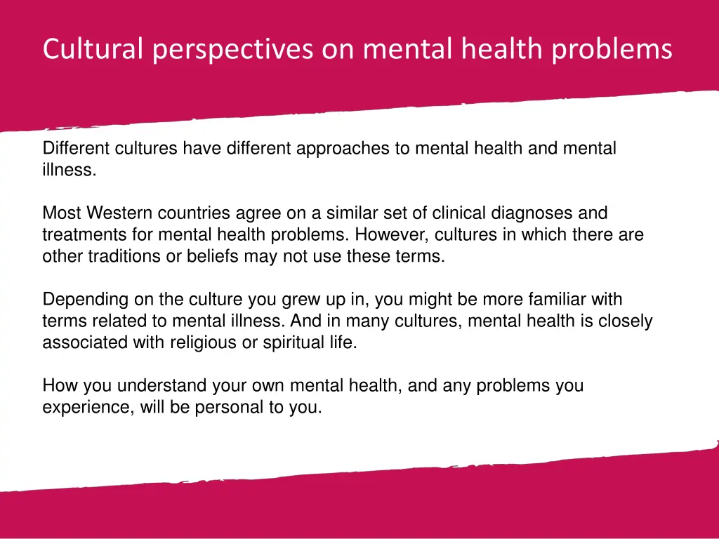 cultural perspectives on mental health problems