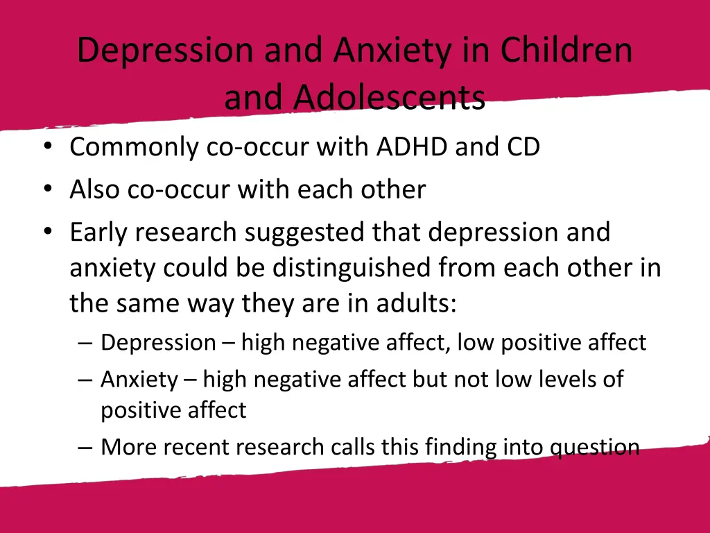 depression and anxiety in children