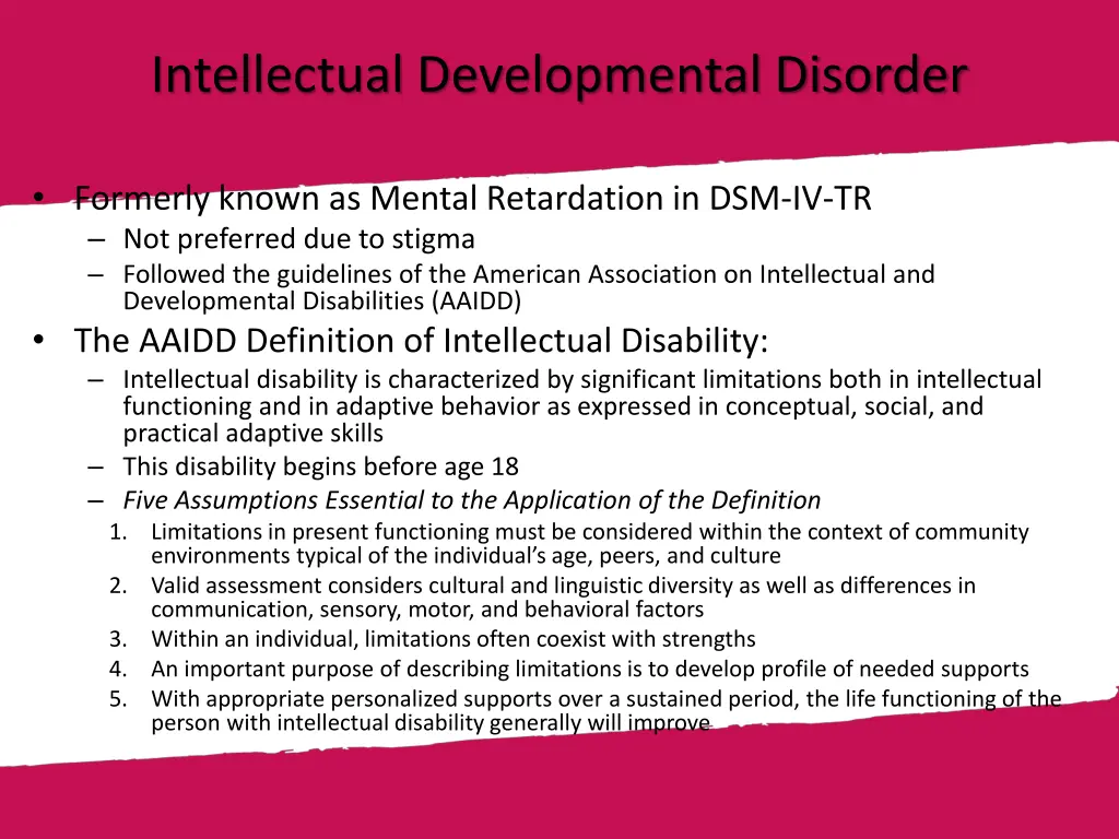 intellectual developmental disorder