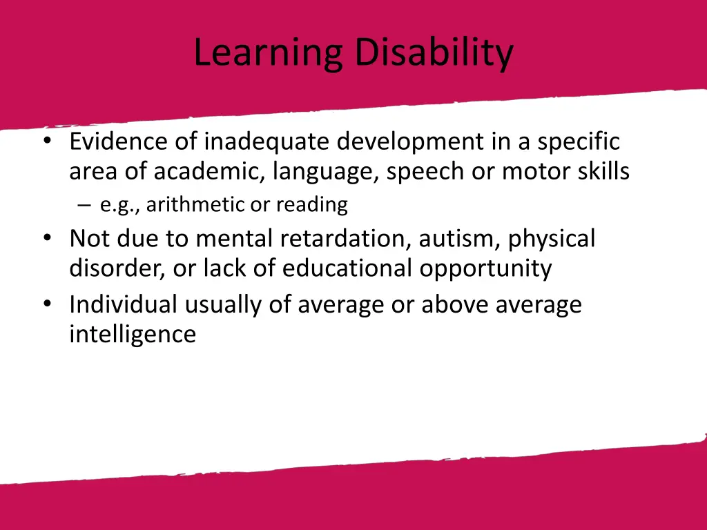 learning disability